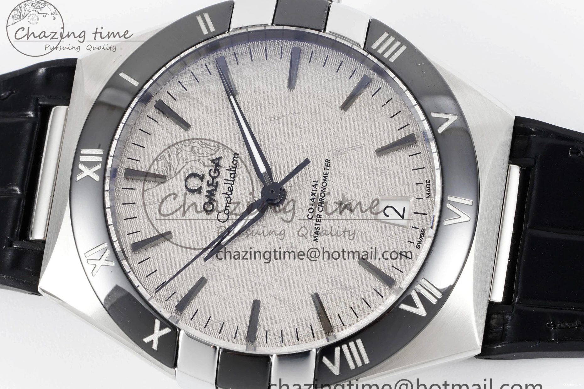 0422 GoAnywhere Constellation Black Ceramic SS 8F 1:1 Best Edition White Textured Dial on Black Gummy Strap A 7803